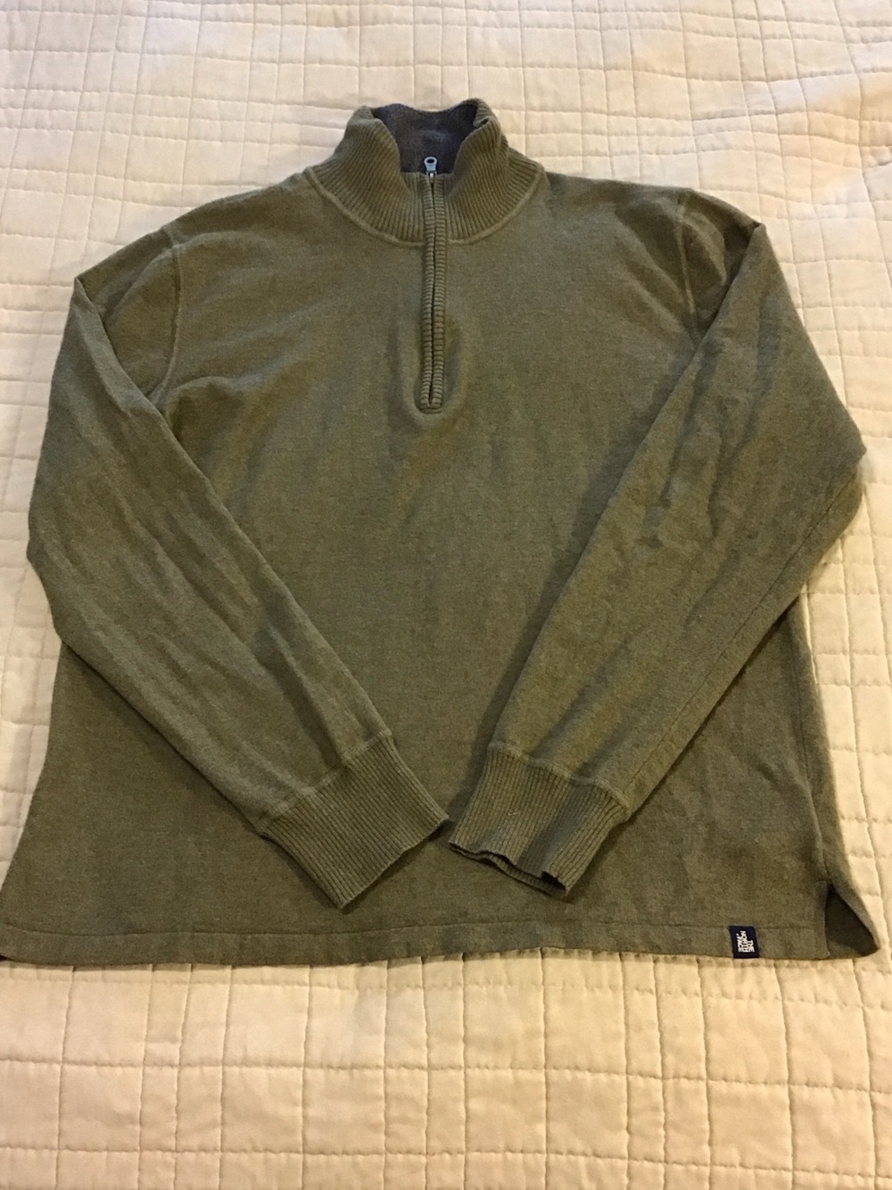 The North Face Men's Olive Green Half-Zip Sweater